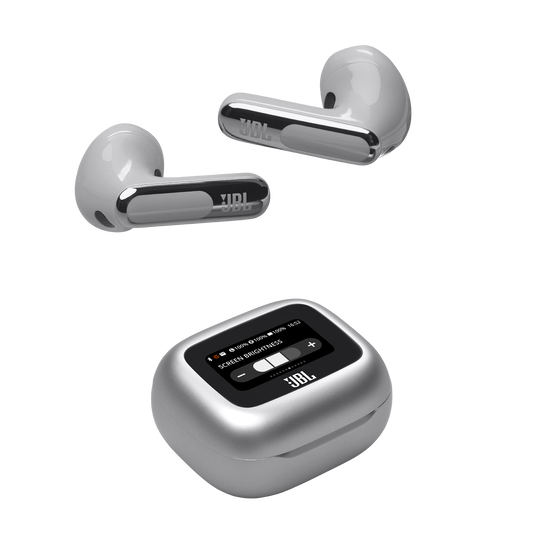 JBL Live Flex 3 - Silver - True wireless noise-cancelling open-stick earbuds - Detailshot 6